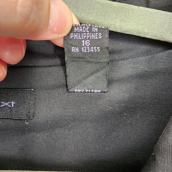 Context Women's Size 16 Black Short‎ Sleeve Big Buttons Collared Blazer Jacket - Picture 3 of 10